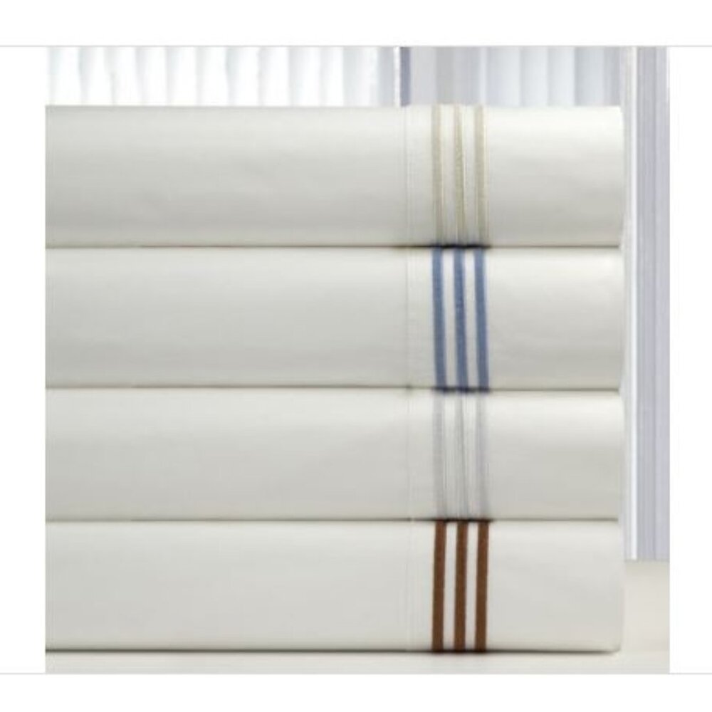 Pointehaven 300 Thread Count Embroidered Cotton Oversized Percale Sheet Sets, Ki